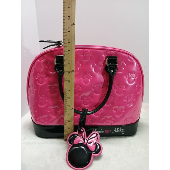 DISNEY x LOUNGEFLY Pink Minnie‎ Loves Mickey Large Dome Satchel Bowling Bag main image 12